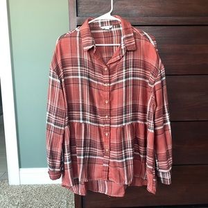 American Eagle Flannel Babydoll Top